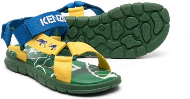 Kenzo Kids colour-block touch-strap sandals Green