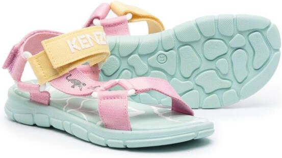 Kenzo Kids embossed-logo flat sandals Pink