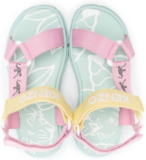 Kenzo Kids embossed-logo flat sandals Pink