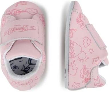 Kenzo Kids graphic-print touch-strap slippers Pink