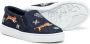 Kenzo Kids Jungle Game pixel-embroidered canvas sneakers Blue - Thumbnail 2
