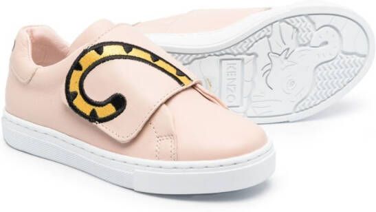 Kenzo Kids Kotora tiger-embroidery sneakers Pink