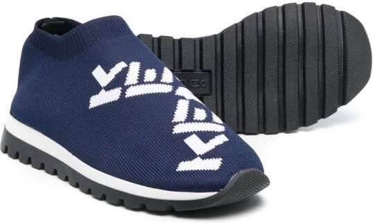Kenzo Kids logo-jacquard sock-style sneakers Blue