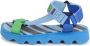 Kenzo Kids logo-print colour-block sandals Blue - Thumbnail 2