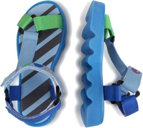 Kenzo Kids logo-print colour-block sandals Blue