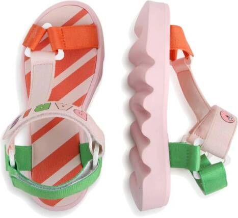 Kenzo Kids logo-print colour-block sandals Pink
