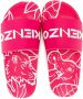 Kenzo Kids logo-print detail pool slides Pink - Thumbnail 3