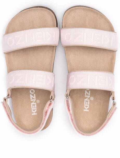 Kenzo Kids logo-print double strap sandals Pink