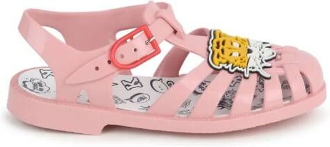 Kenzo Kids tiger-appliqué buckled sandals Pink
