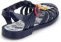 Kenzo Kids Tiger-appliqué patent-finish sandals Blue - Thumbnail 3