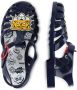 Kenzo Kids Tiger-appliqué patent-finish sandals Blue - Thumbnail 4