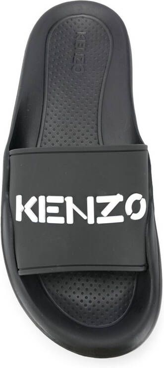 Kenzo logo embossed sliders Black