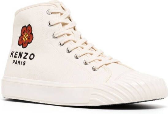 Kenzo logo-embroidered high-top sneakers Neutrals