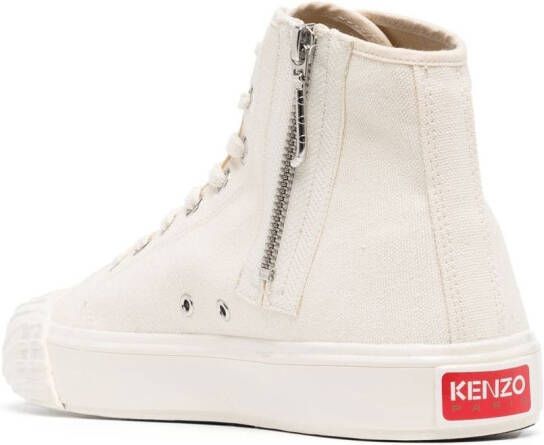 Kenzo logo-embroidered high-top sneakers Neutrals