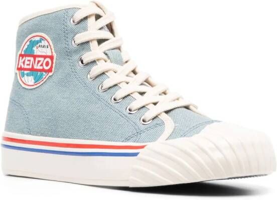 Kenzo logo-patch high-top sneakers Blue