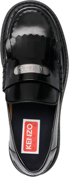 Kenzo logo-plaque chunky leather loafers Black