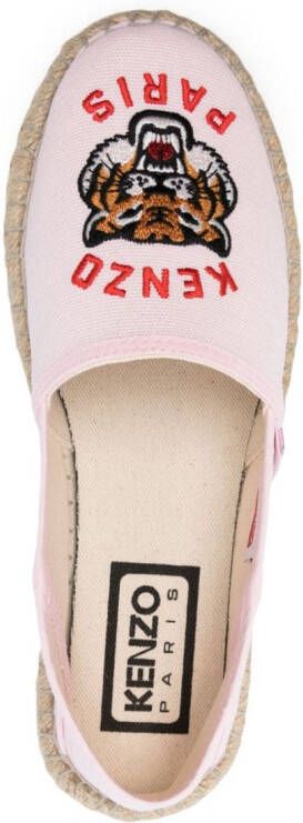 Kenzo Lucky Tiger-embroidered espadrillhes Pink