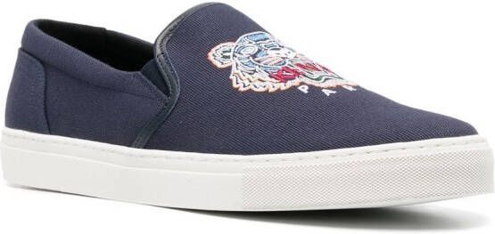 Kenzo Tiger-embroidered low-top sneakers Blue