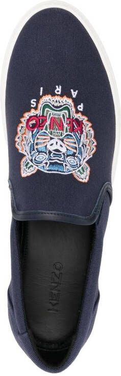 Kenzo Tiger-embroidered low-top sneakers Blue