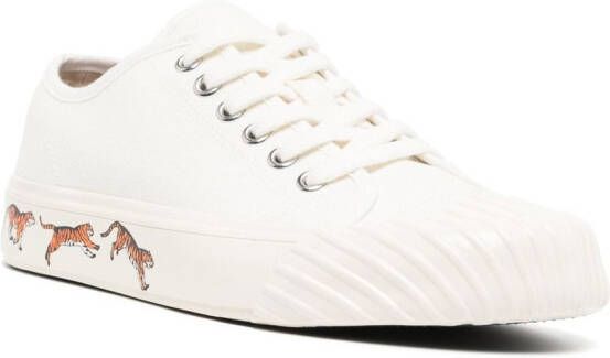 Kenzo Tiger-print lace-up sneakers White