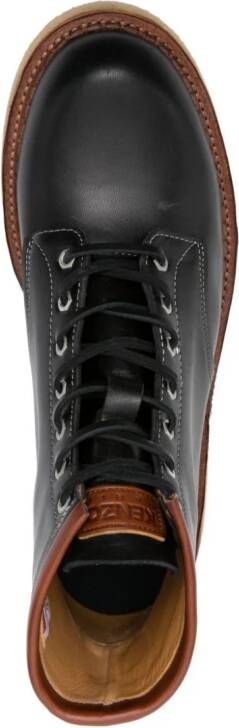 Kenzo Yama wedge leather boots Black