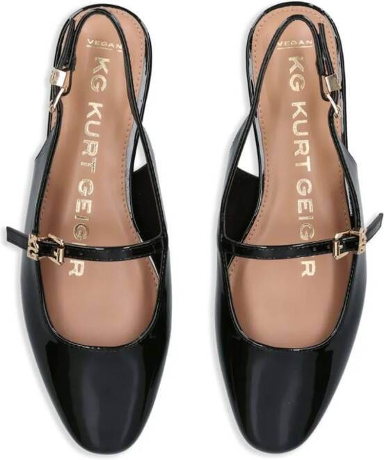 KG Kurt Geiger slingback patent ballerina shoes Black