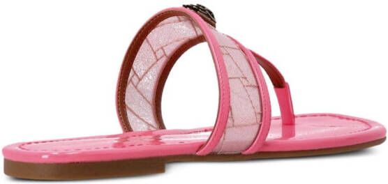 KG Kurt Geiger thong-strap patent-leather sandals Pink