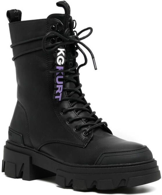 KG Kurt Geiger Trekker logo-tag leather boots Black