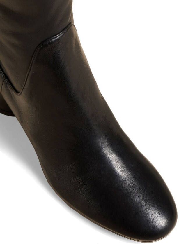 KHAITE 63mm heeled leather boots Black