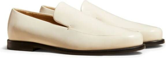 KHAITE Alessio leather loafers White