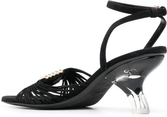 KHAITE Amity 65mm suede sandals Black