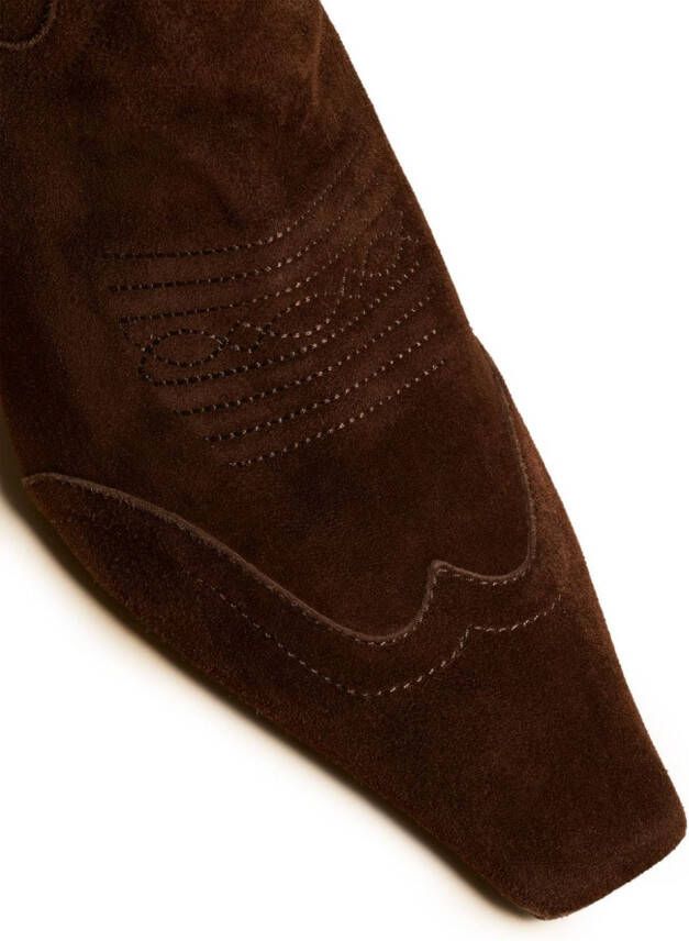 KHAITE Dallas knee-high leather boots Brown