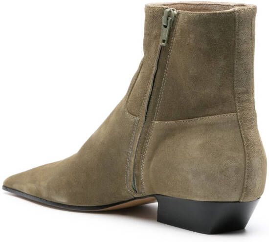 KHAITE Marfa 25mm suede ankle boots Green