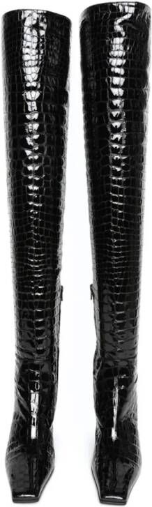 KHAITE Marfa 85mm leather boots Black