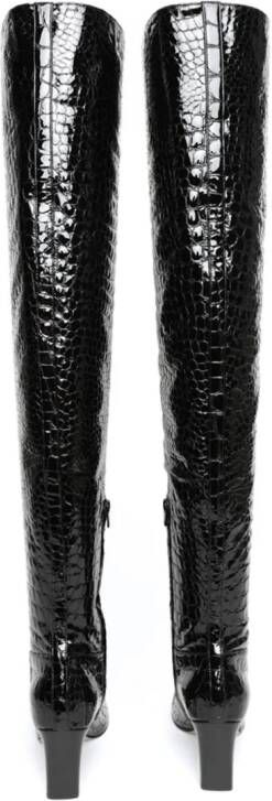 KHAITE Marfa 85mm leather boots Black