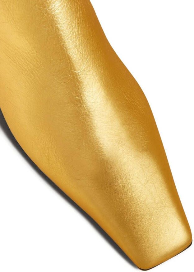 KHAITE Marfa leather ankle boots Gold