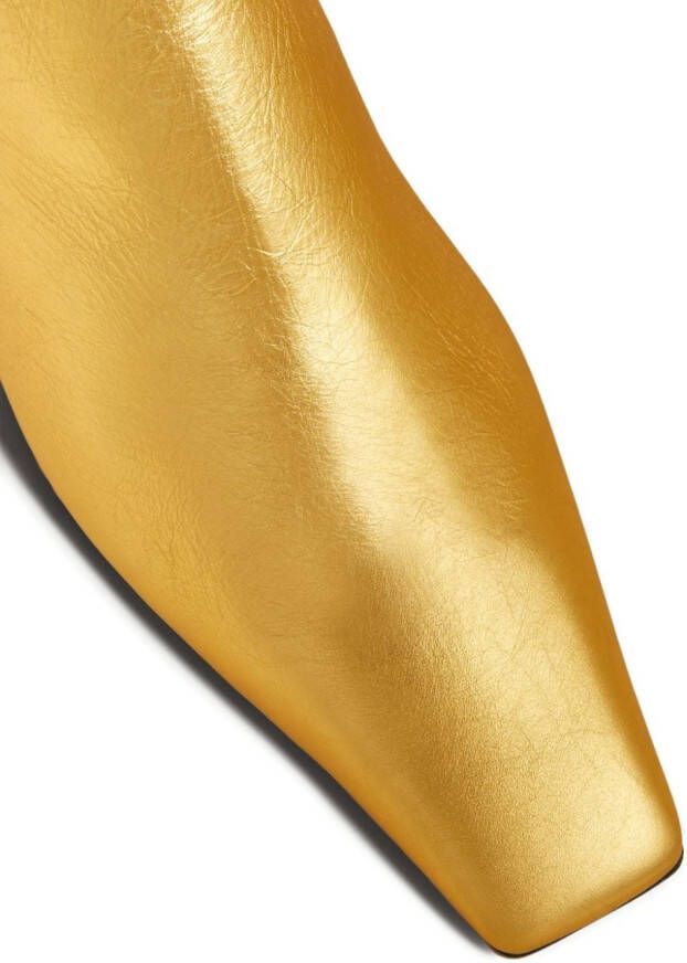 KHAITE Marfa metallic leather boots Gold