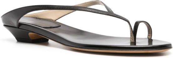 KHAITE The Marion flat leather sandals Black