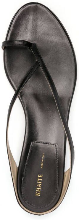 KHAITE The Marion flat leather sandals Black