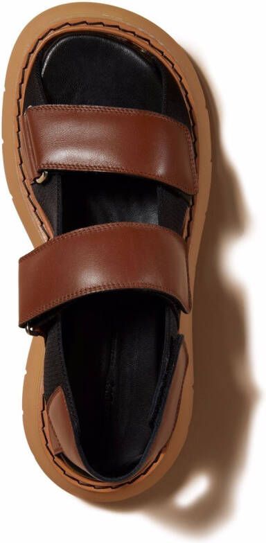 KHAITE Murray chunky leather sandals Brown