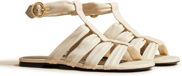KHAITE Perth leather flat sandals Neutrals