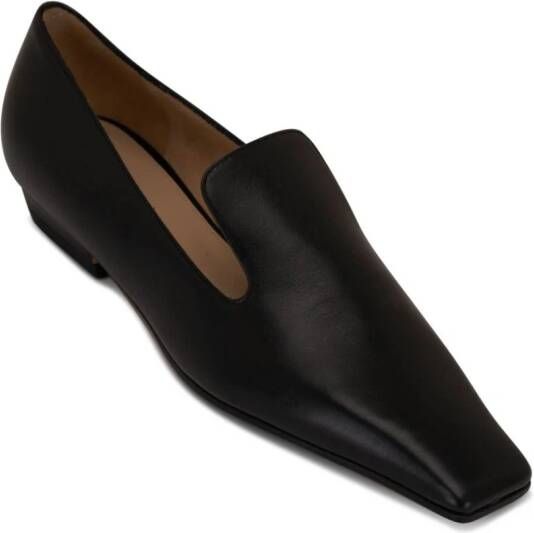 KHAITE slip-on leather loafers Black