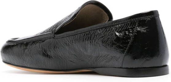 KHAITE The Alessia crinkled loafers Black