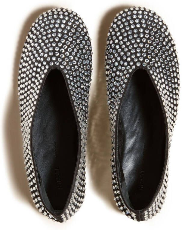 KHAITE The Marcy rhinestone ballerina shoes Silver