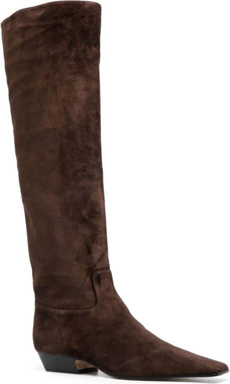 KHAITE The Marfa 35mm knee-high boots Brown
