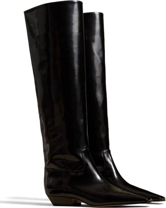 KHAITE The Marfa knee-high leather boots Black