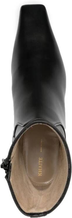 KHAITE The Marfa leather ankle boots Black