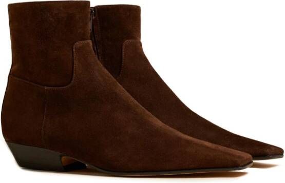 KHAITE The Marfa suede ankle boots Brown