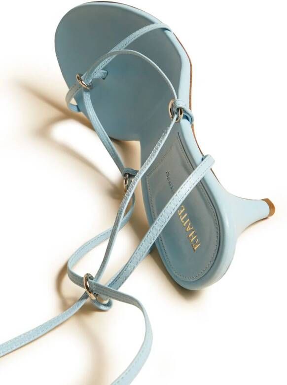 KHAITE The Marion 75mm leather sandals Blue