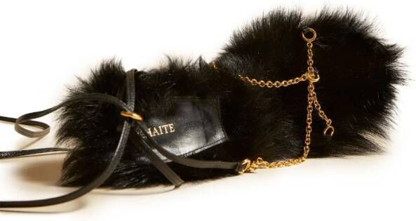 KHAITE The Marion shearling-lined 75mm sandals Black